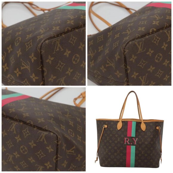LOUIS VUITTON Monogram LV My Heritage Neverfull GM Tote Bag Red Green - Picture 10 of 14